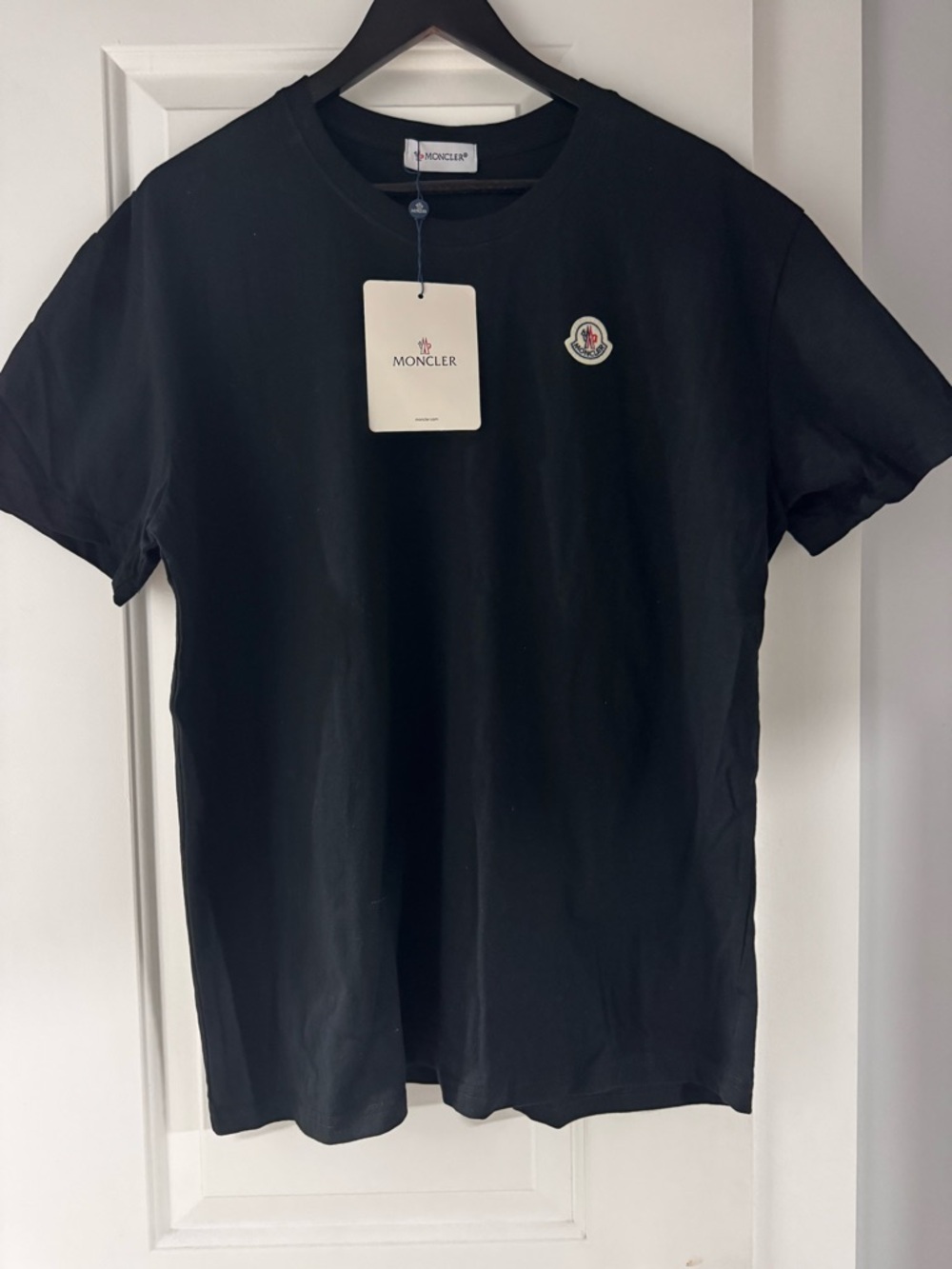 Designer Black Short Sleeve Cotton Logo Tee